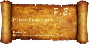 Plevo Engelbert névjegykártya